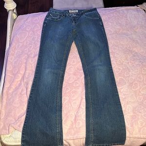 This is a nice boot cut jean and it is a dark blue very cute and brand is YMI.